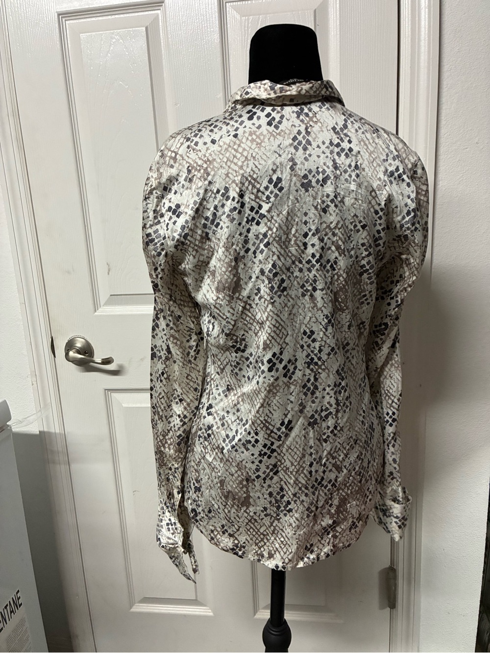 Neutral Snake-Print Blouse - Picture 5 of 5